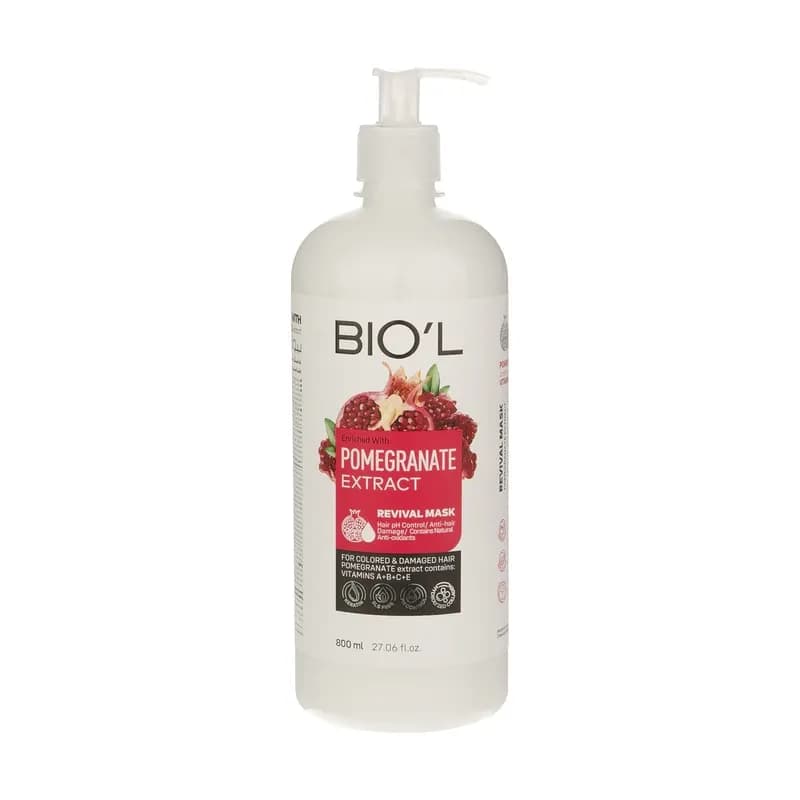 ماسک مو داخل حمام بیول حاوی عصاره انار مخصوص موهای رنگ‌شده800ml