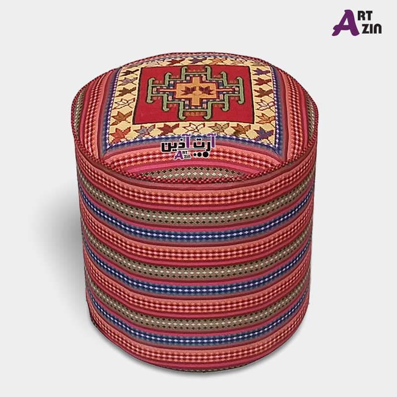 پاف چیست ؟ مبل راحتی سنتی گرد گلیمی دستباف کد: 5-405