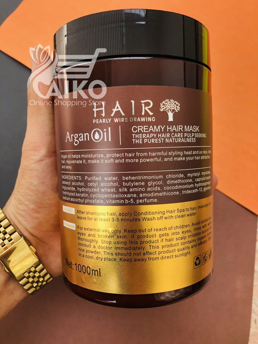 ماسک مو روغن آرگان برزیلی 1000 میل بدون سولفات HAIR — تصویر ۳