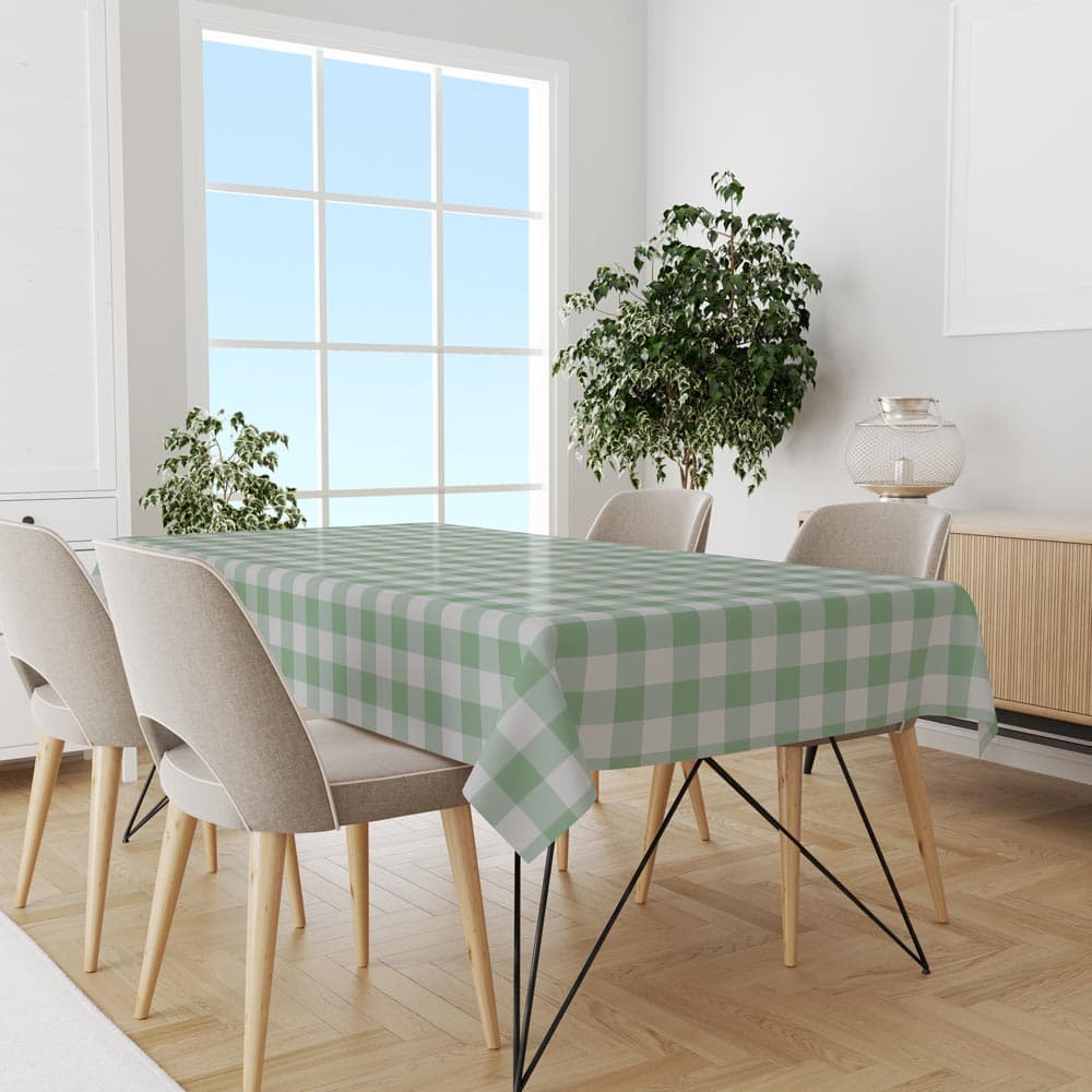 سفره و رومیزی پارچه ای مدل چهارخانه سبز RR0043