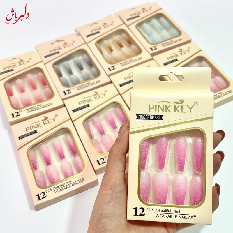 ناخن مصنوعی ۲ رنگ اکلیل دار