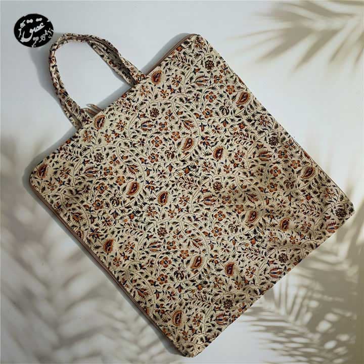 کیف پارچه ای (ساک پارچه ای) قلمکار مخصوص نان کد 2 (عقیق) — تصویر ۲