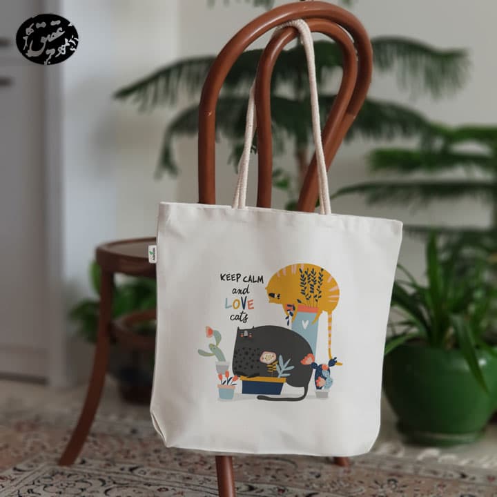 کیف پارچه ای (ساک پارچه ای) گربه کد 3 (عقیق)