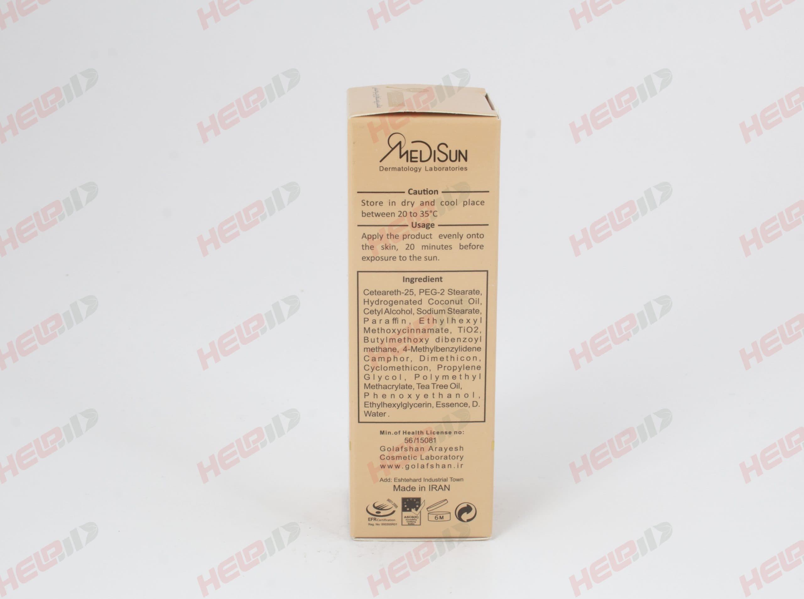 ضد آفتاب کرم پودری +SPF40 پوست های چرب و حساس مدیسان — تصویر ۲