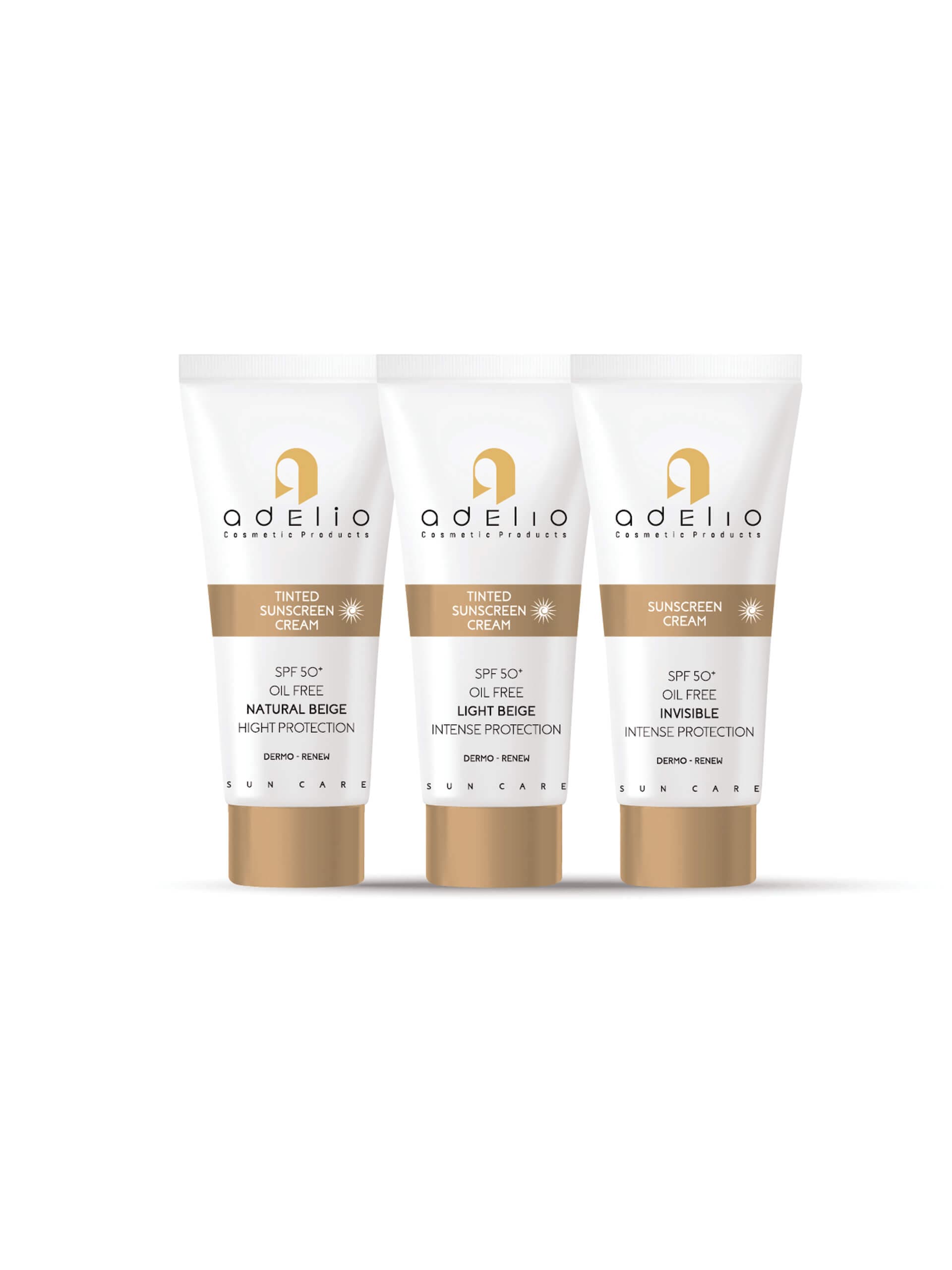 کرم ضد آفتاب فاقد چربی بژ طبیعی ادلیو Adelio- SPF50