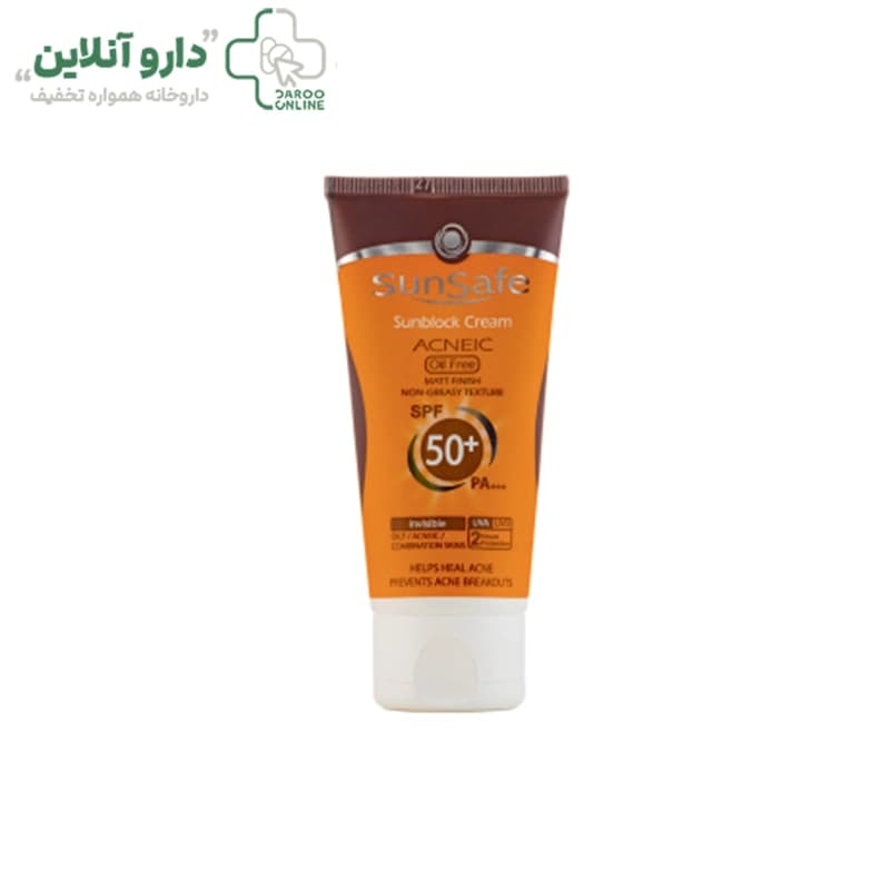 کرم ضد آفتاب سان سیف SPF50 فاقد چربی بدون رنگ