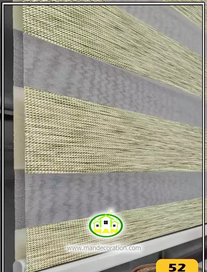پرده زبرا شب روز ترک زیتونی کد:BAMBOO – 52 — تصویر ۳