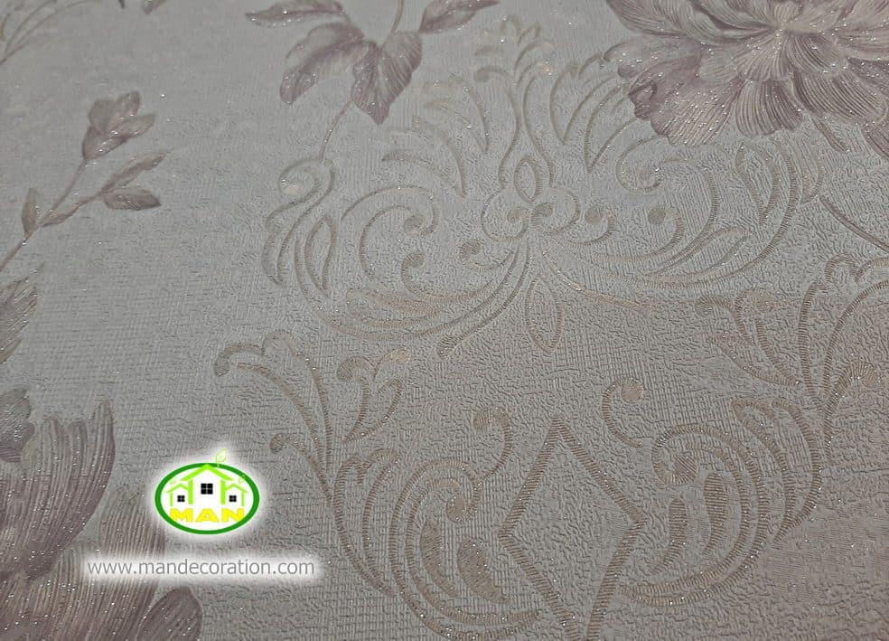 کاغذ دیواری اتاق خواب گلبهی رنگ آمیتیست کد: 10178 — تصویر ۳
