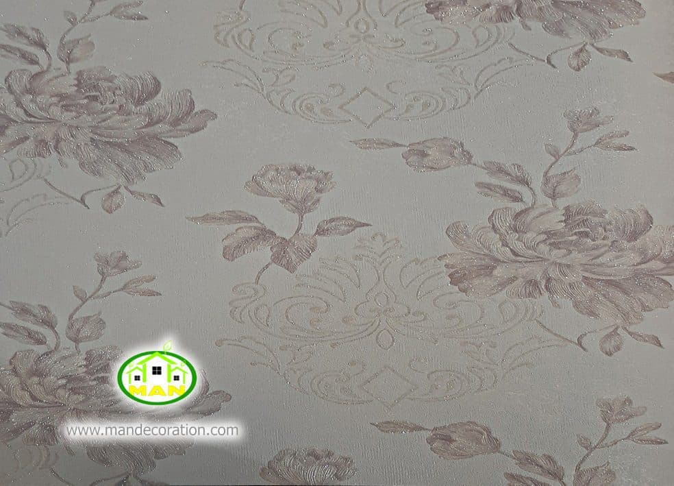 کاغذ دیواری اتاق خواب گلبهی رنگ آمیتیست کد: 10178