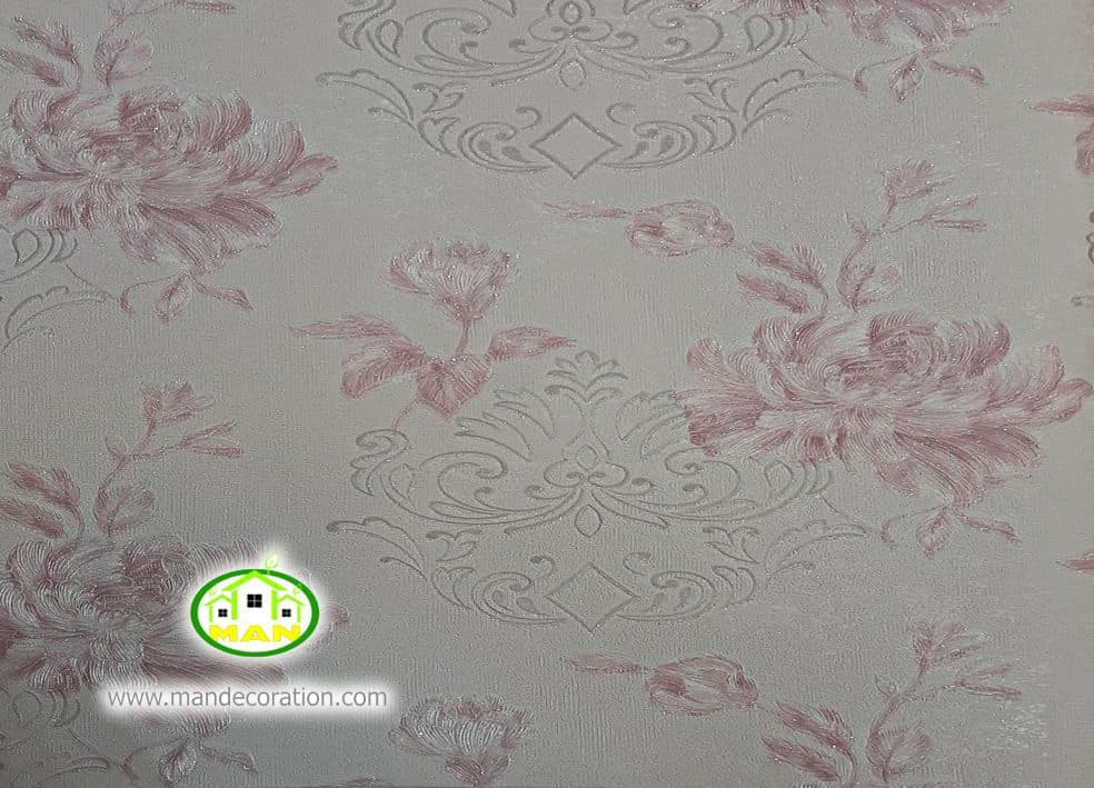 کاغذ دیواری اتاق خواب گلبهی رنگ آمیتیست کد: 10175 — تصویر ۲