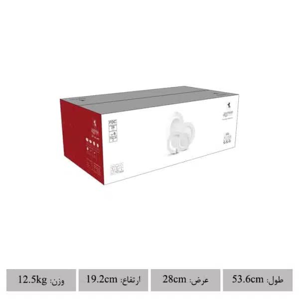 چینی زرین پیکره ایتالیا اف طرح سپید صدف 6 نفره 28 پارچه — تصویر ۵