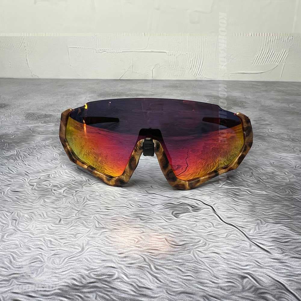 عینک OAKLEY سه لنز FLIGHT JAKET OAKLEY پلنگی — تصویر ۵