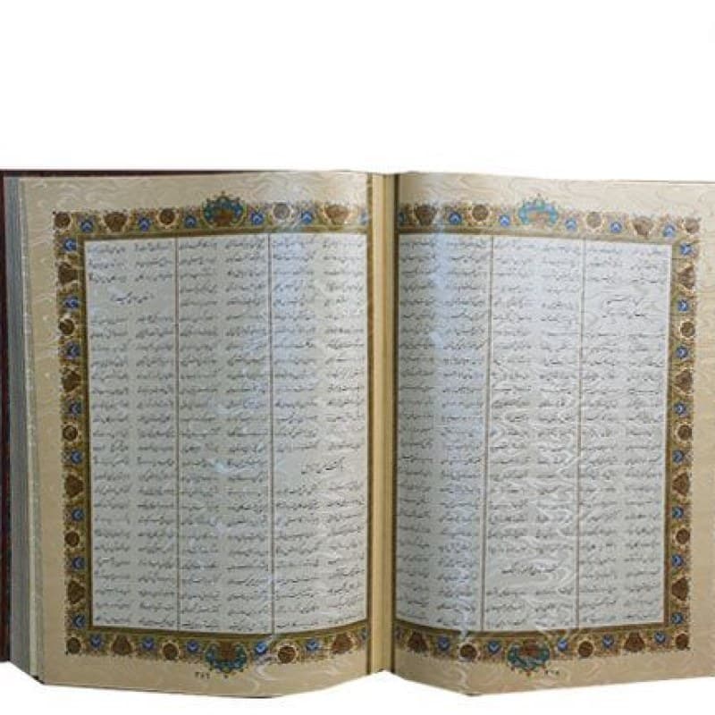 ست شاهنامه رحلی معطر چرم جعبه دار نفیس به همراه 2گلدان مس و پرداز — تصویر ۶