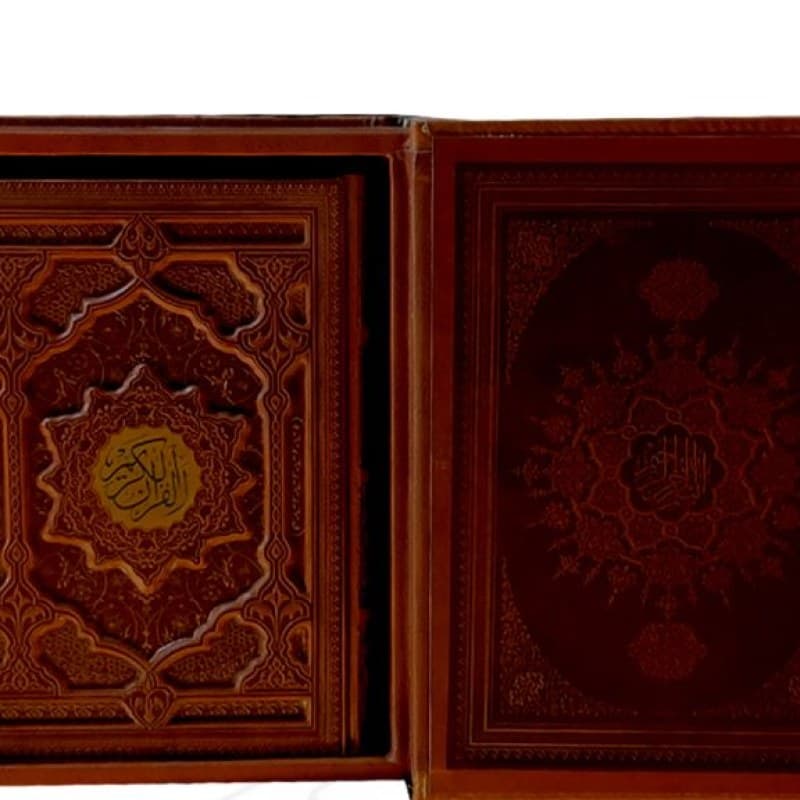 قرآن وزیری تحریر چرم جعبه دار نفیس — تصویر ۳