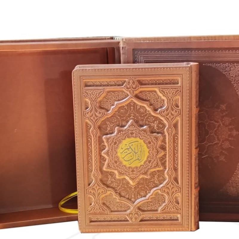 قرآن وزیری تحریر چرم جعبه دار نفیس — تصویر ۲
