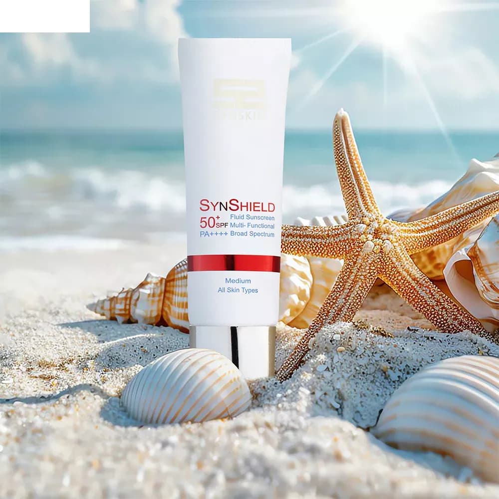 فلوئید ضد آفتاب رنگی ساین اسکین SPF50 مدل Syn Shield-Medium حجم 50 میلی‌لیتر — تصویر ۲