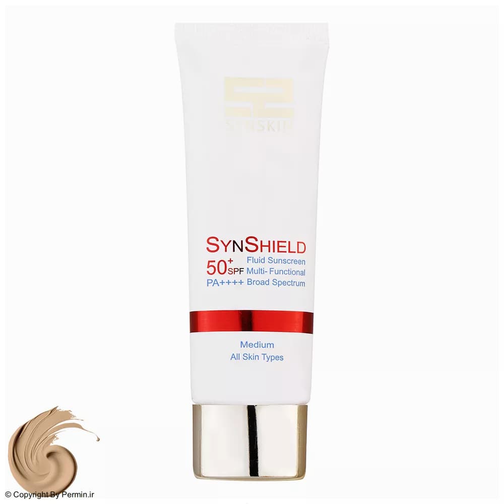 فلوئید ضد آفتاب رنگی ساین اسکین SPF50 مدل Syn Shield-Medium حجم 50 میلی‌لیتر — تصویر ۳