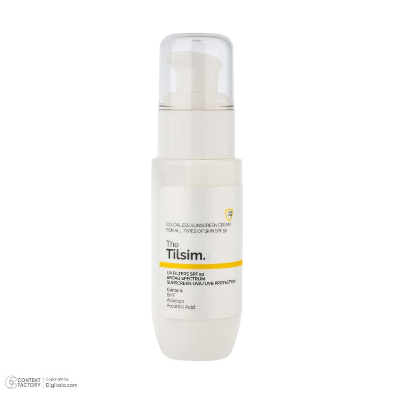 کرم ضد آفتاب بی‌رنگ تیلسیم SPF 50 مدل Daily ‌محافظ UVA،UBA مناسب برای انواع پوست حجم 50 میلی لیتر — تصویر ۳
