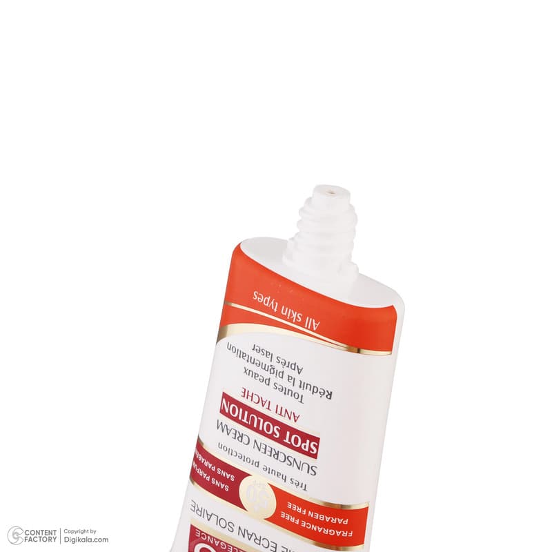 کرم ضد آفتاب و ضد لک بدون رنگ الارو SPF50 مدل Spot Solution محافظ UVA ،UVB، مناسب انواع پوست تحت لیسانس حجم 40 میلیلیتر — تصویر ۵