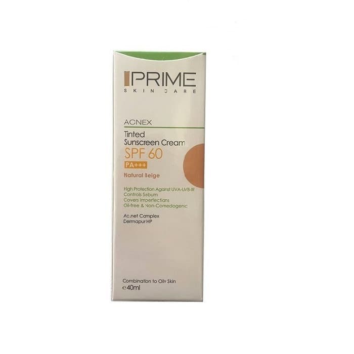کرم ضدآفتاب رنگی پرایم، 60 SPF، مدل 02، مناسب پوست چرب و مختلط تنالیته رنگ متوسط و حجم 40 میلی‌لیتر، محافظت کننده در برابر اشعه UVA،IRو UVB، کنترل کننده ترشح سبوم، فاقد چربی و غیر کومدون‌زا، +++PA، پو — تصویر ۶