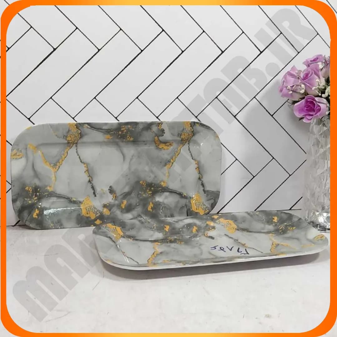 دیس کباب سوشی گلدار سفید D3819 ملامین پردیس ماهان