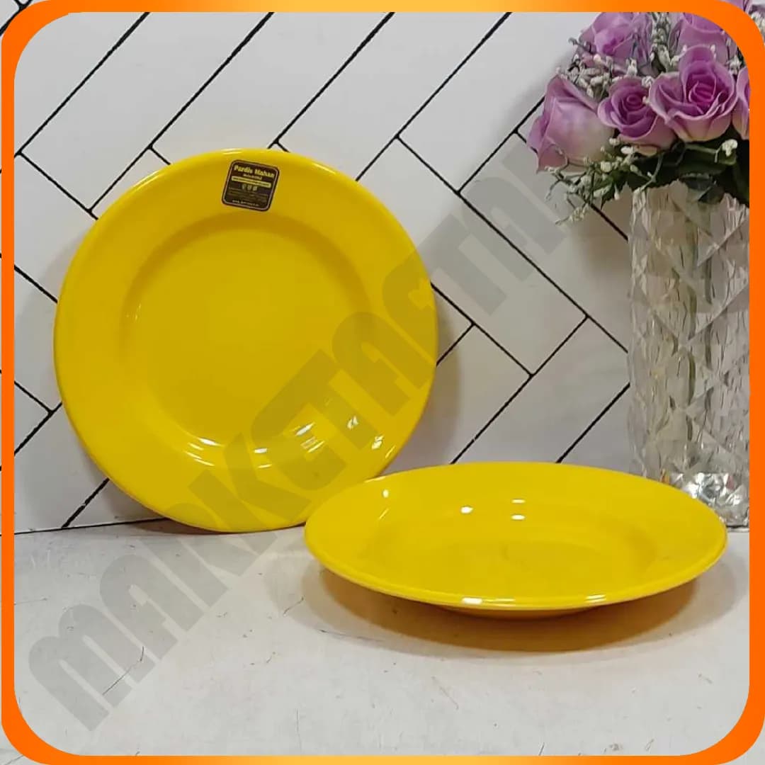 T415 بشقاب خورشت خوری زرد ملامین پردیس ماهان