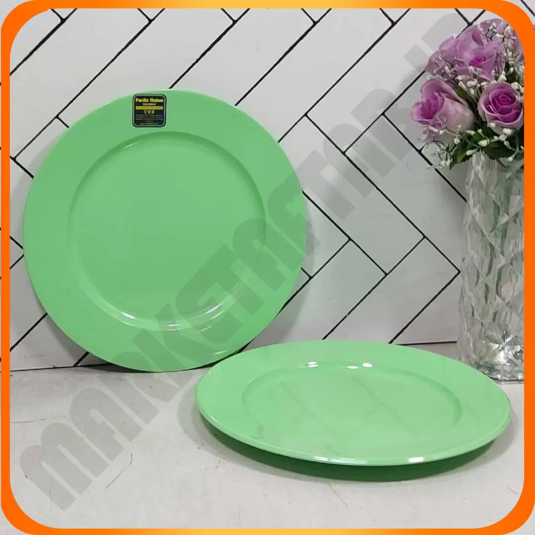 T414 بشقاب پلو خوری سبز ملامین پردیس ماهان