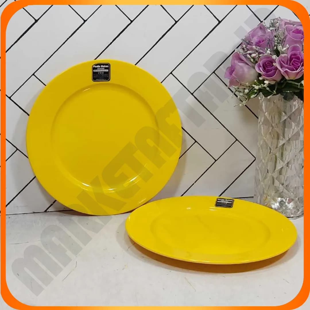 T414 بشقاب پلو خوری زرد ملامین پردیس ماهان