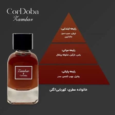 عطر زنانه کوردوبا مدل ZAMBAR حجم 100ml — تصویر ۶