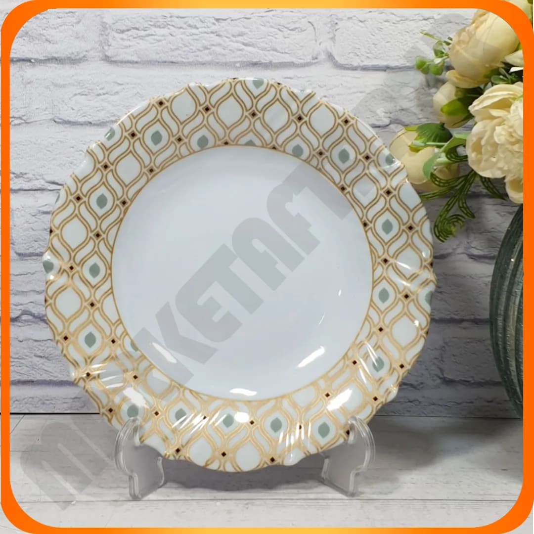 115بشقاب گرد کنگره گودخورشت خوری برجسته سلنا شارون ملامین اپال جام