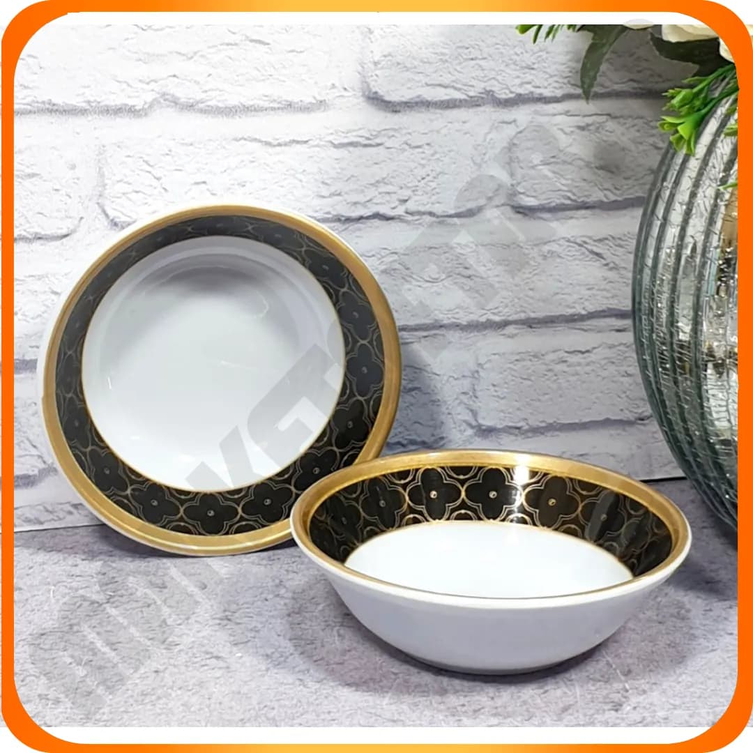 247 پیاله متوسط ماست خوری گرد لیون مشکی طلایی اپال جام