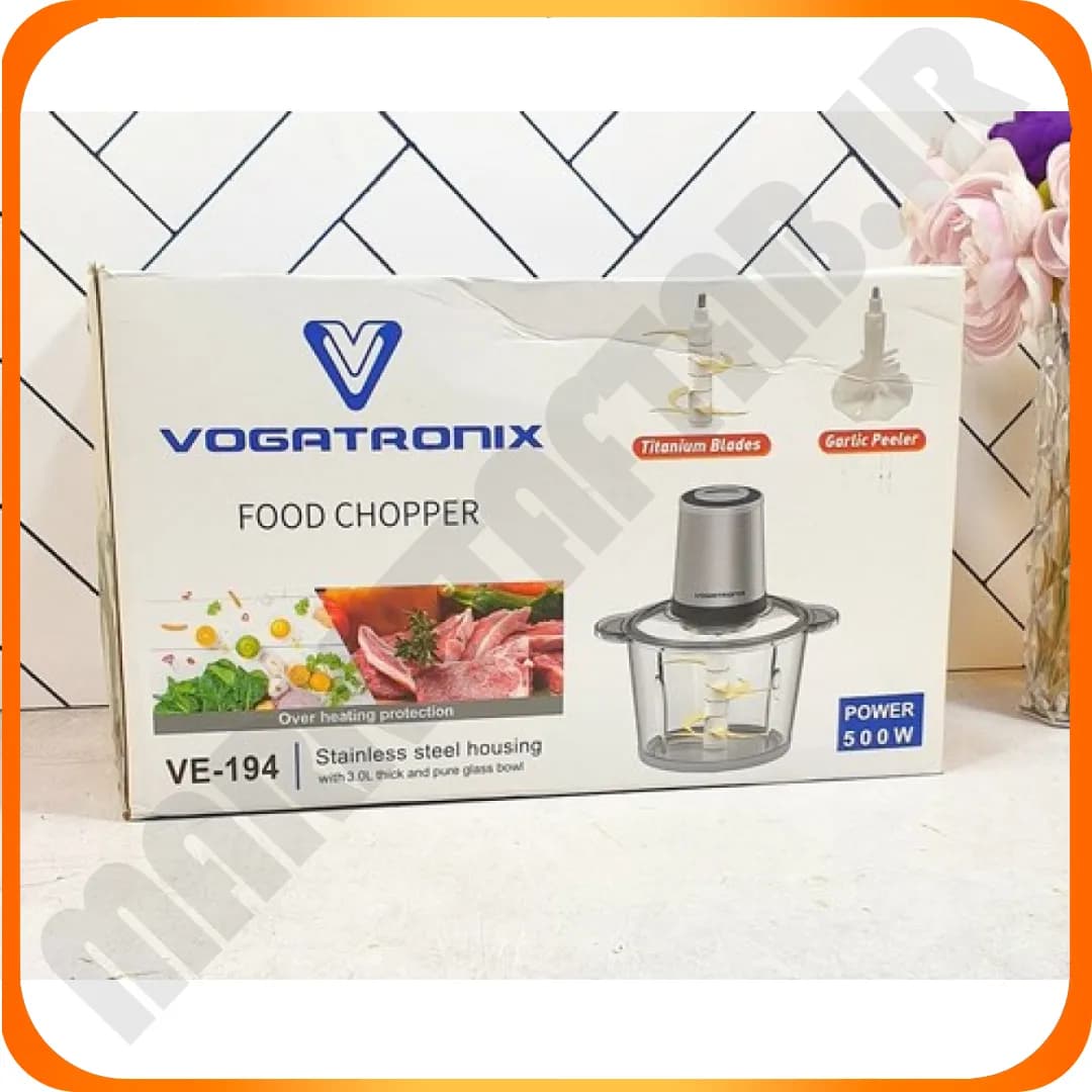 VE194 خردکن 3 لیتر شیشه ای بدنه پیرکس تیغه طلایی ووگاتی — تصویر ۳