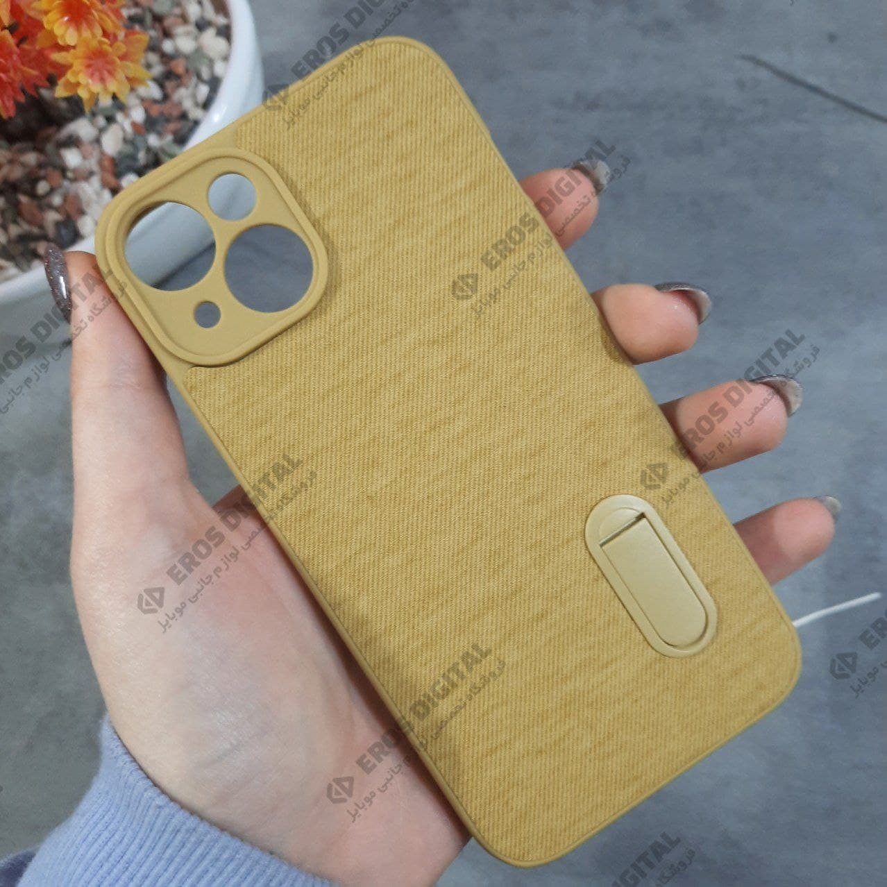 قاب گوشی iPhone 14 ژله ای پشت پارچه استند دار — تصویر ۷