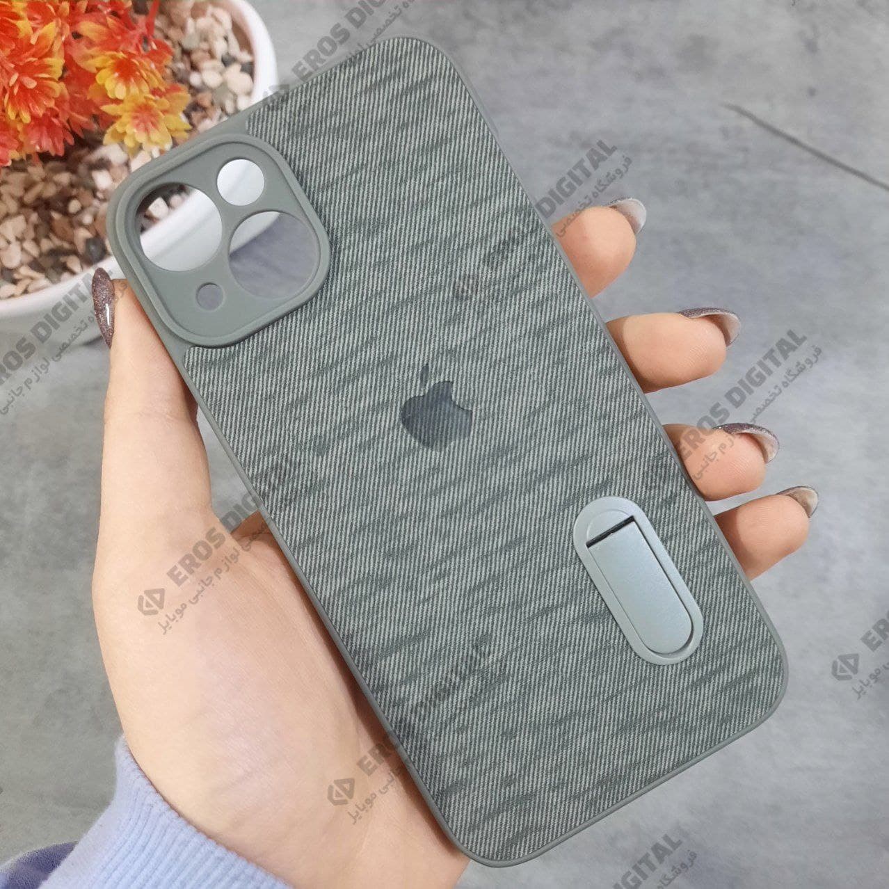قاب گوشی iPhone 14 ژله ای پشت پارچه استند دار — تصویر ۳