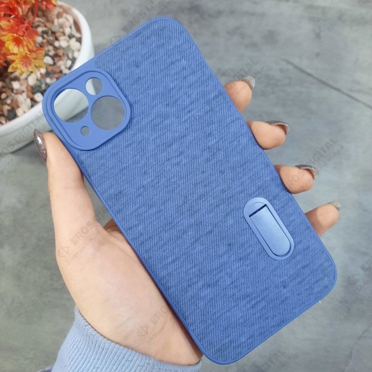 قاب گوشی iPhone 14 Plus ژله ای پشت پارچه استند دار — تصویر ۳