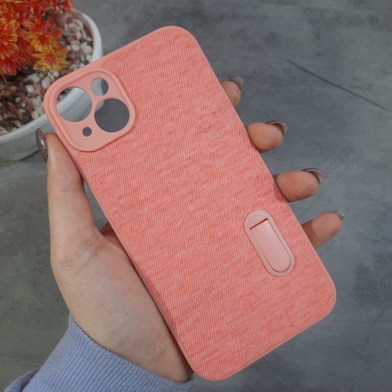 قاب گوشی iPhone 14 Plus ژله ای پشت پارچه استند دار — تصویر ۸