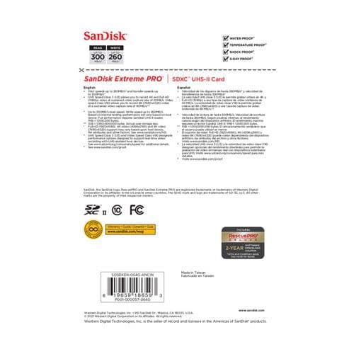 کارت حافظه سندیسک SanDisk 64GB Extreme PRO 300 MB/s UHS-II SDXC — تصویر ۴