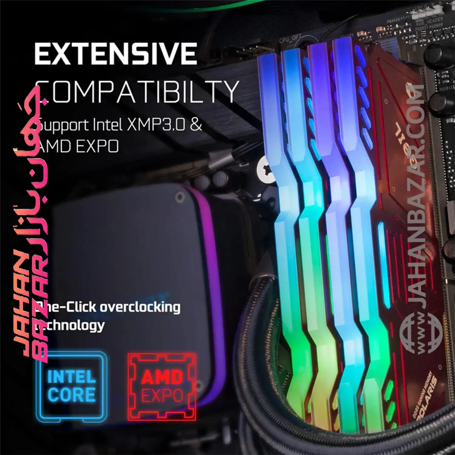 رم دسکتاپ جیل دو کاناله CL38 مدل DDR5 5600 MHz GEIL POLARIS RED ظرفیت 32GB — تصویر ۲