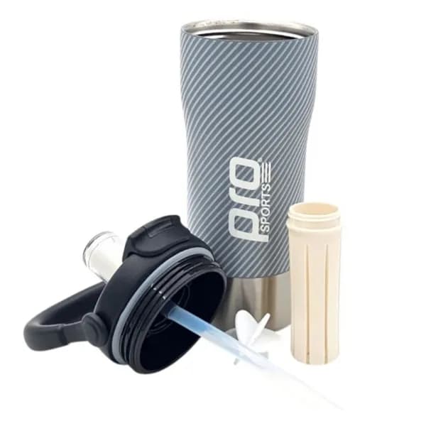 شیکر فلزی پرو اسپورتز Pro Sports مدل DOUBLE DRINK THERMOS — تصویر ۴