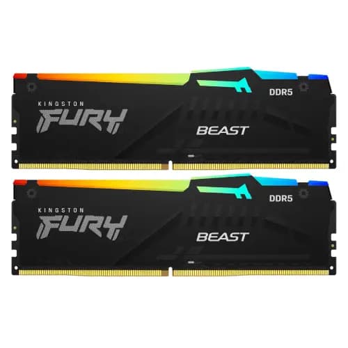 رم کامپیوتر کینگستون مدل Kingston Fury Beast RGB 32GB (2x16GB) 5600MHz CL40 DDR5 Dual — تصویر ۲
