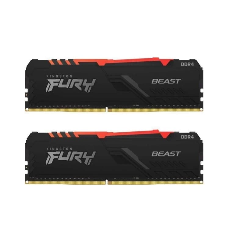 رم کامپیوتر کینگستون مدل Kingston Fury Beast DDR4 RGB 16GB (2x8GB) 3200MHz CL16 Dual — تصویر ۲
