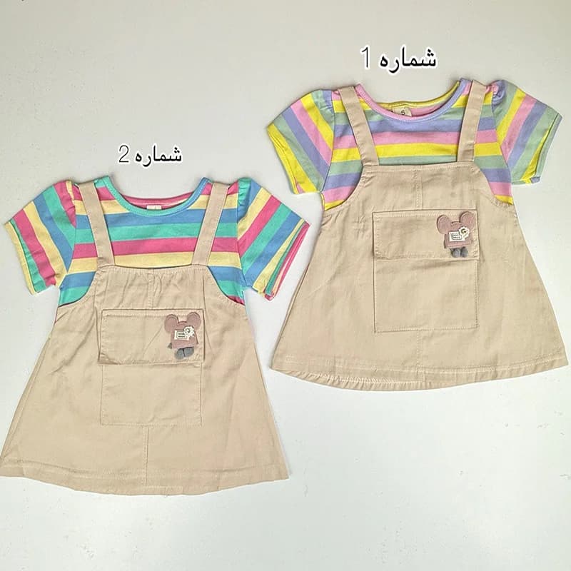 پیراهن بچه گانه دخترانه رنگین کمان میکی — تصویر ۶