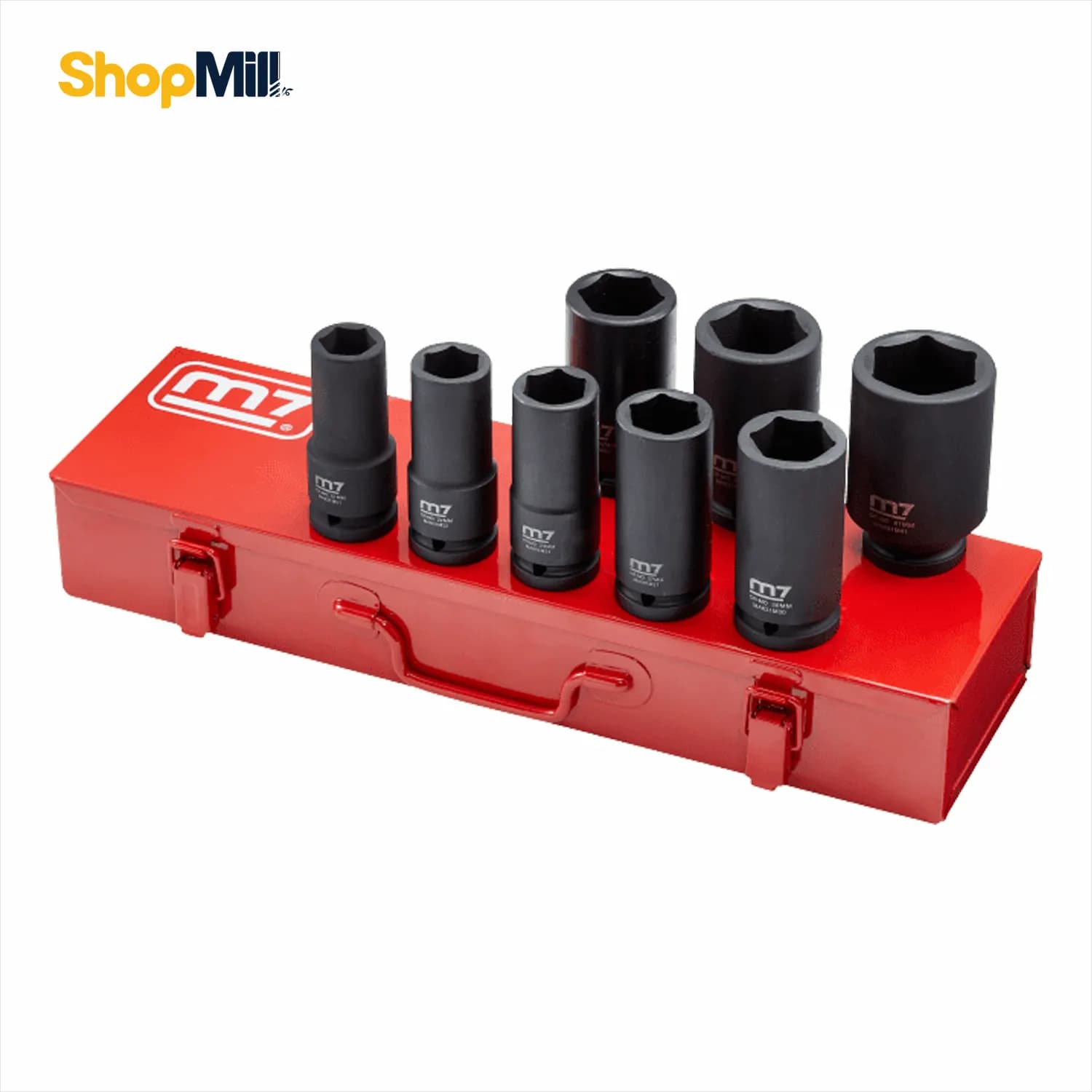ست سوکت بکس فشار قوی بلند 8 عددی بلند 3/4 اینچ 21 تا 41 میلی‌متر مایتی سون(Mighty Seven) مدل MB63008M