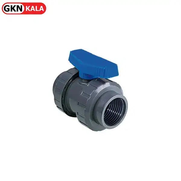 شیر توپی UPVC مهره ماسوره ای یکسر دنده ویسپار