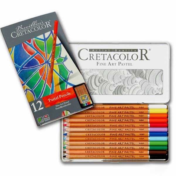 مداد پاستل 12 رنگ مدل CRETACOLOR