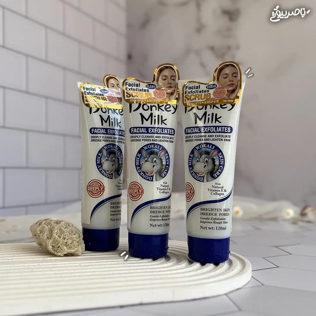 ژل اسکراب تیوپی شیر الاغ وکالی WOKALI — تصویر ۵