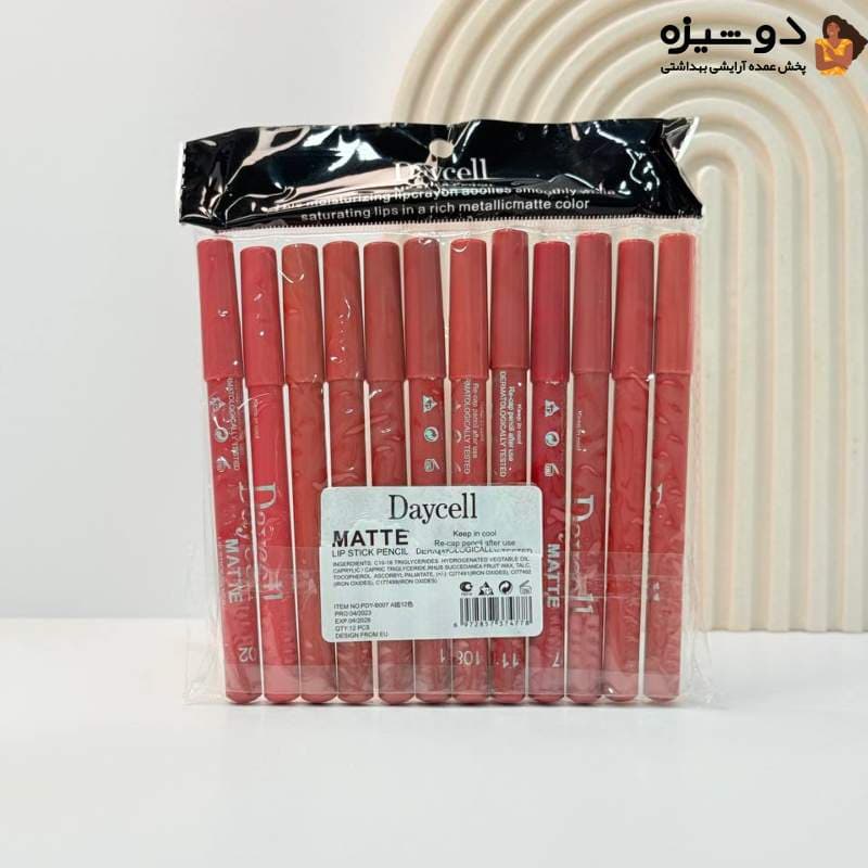 پک رژ لب مدادی 12 عددی دایسل DAYCELL