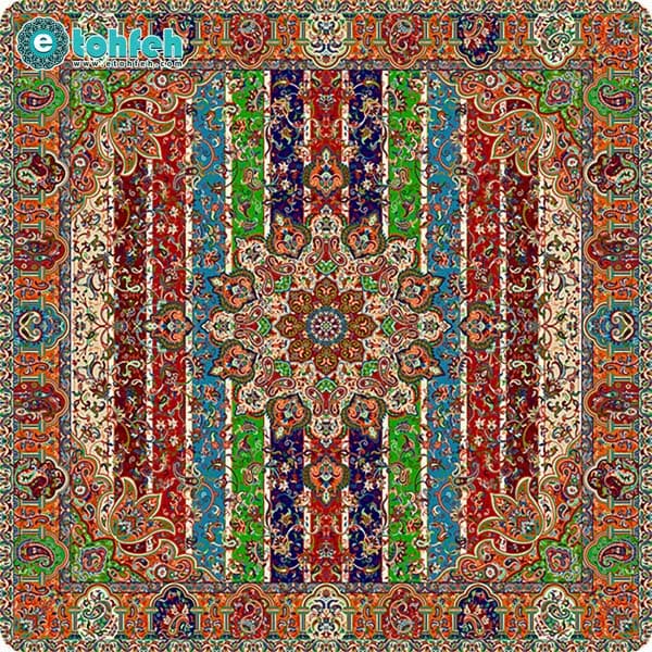 رومیزی مربع ترمه طرح ستایش کد ۱۰۱۲