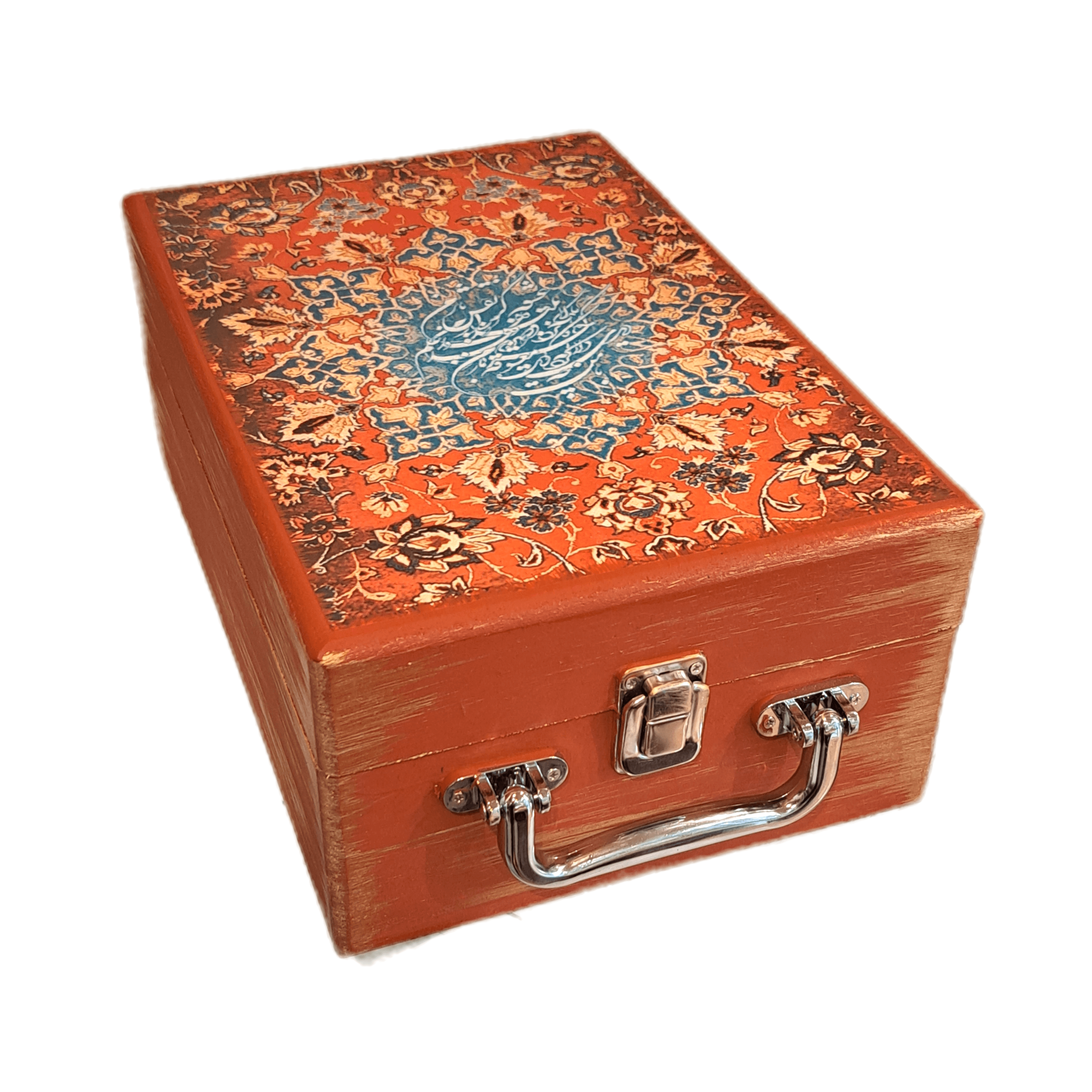 چمدان چوبی طرح شعر فارسی