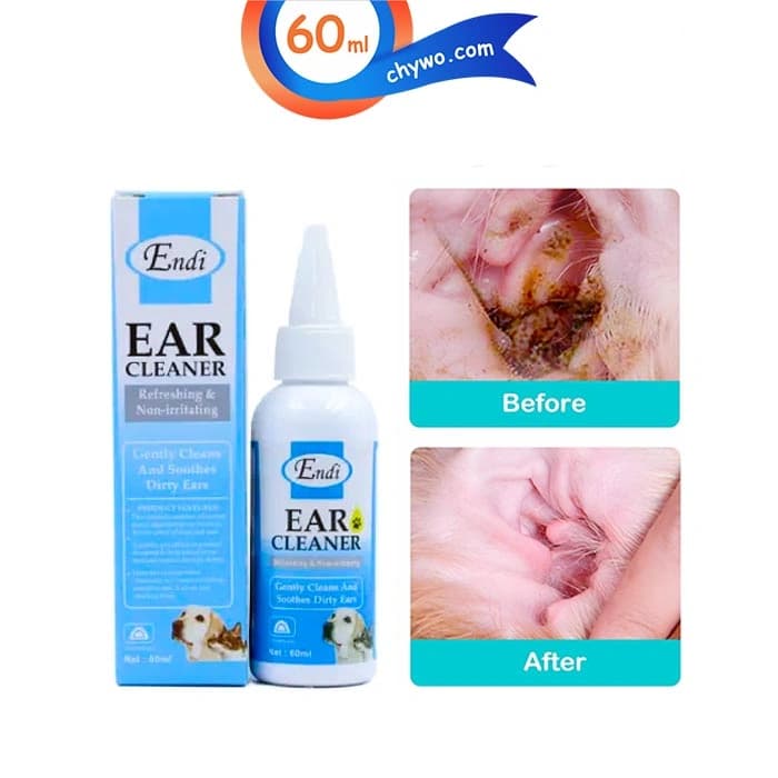 قطره پاک کننده گوش سگ و گربه اندی حجم 60 میلی لیتر Endi Ear Cleaner
